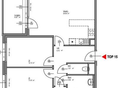 3-Zimmer-Wohnung · Ziegelofenweg 23-25 | Stiege 1 / Top 15