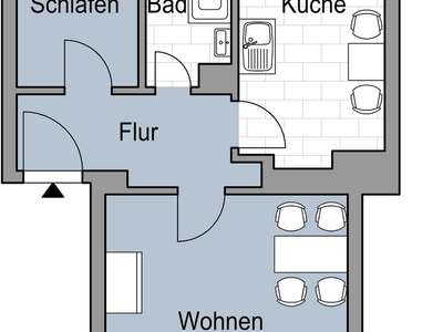 Schöne 1.5 Zimmerwohnung mit Balkon zum Innenhof