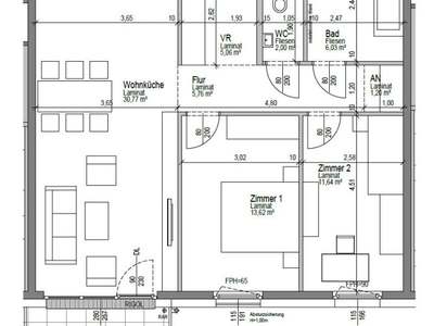 3 Zimmer · 76.08 m² · Wasserweg 2