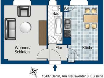 Gemütliche Singlewohnung im Hochparterre