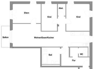 Herzogenaurach-4 Zimmer - Wohnberechtigungsschein II mit EK-Stufe 3 unabdingbar! · Ortsbezug erforderlich · 4 oder 5 Personen im Haushalt erforderlich · angegebene Miete bereits um Förderung reduziert · frei ab 01.12.2026