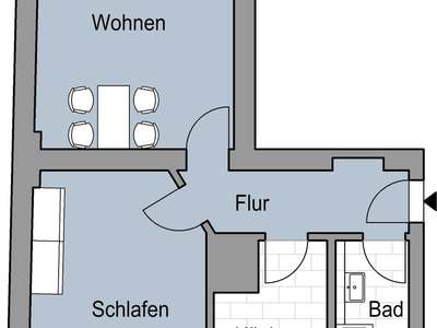 Große 2-Zimmerwohnung für Sie!