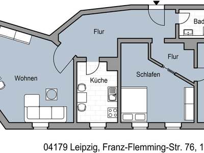 Leipzig Leutzsch-3 Zimmer Wohnung mit Einbauküche