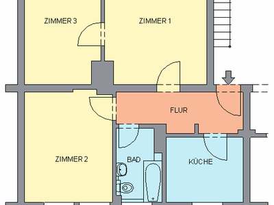 3-Raum-Wohnung · frei ab nach Absprache