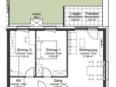 3 Zimmer · 73.92 m² · Berggasse 4 + 4a