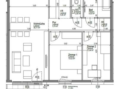 3 Zimmer · 76.08 m² · Wasserweg 2