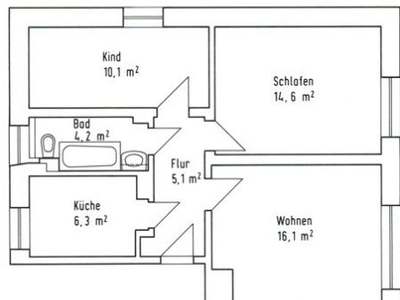 3 Raum teilmöbliert