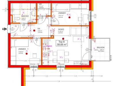 2 Zimmer · 58.36 m² · Top 8 · Hainfelder Straße 42-44 - Begleitetes Wohnen