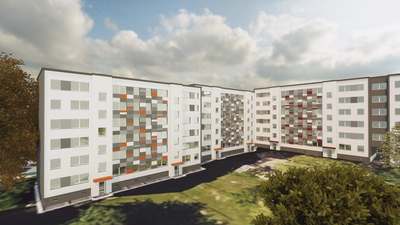 preiswerte 7-Raum-Wohnung mit 2 Balkonen