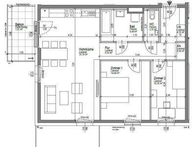 3 Zimmer · 79.46 m² · Wasserweg 2