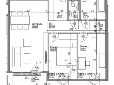 3 Zimmer · 76.06 m² · Wasserweg 2
